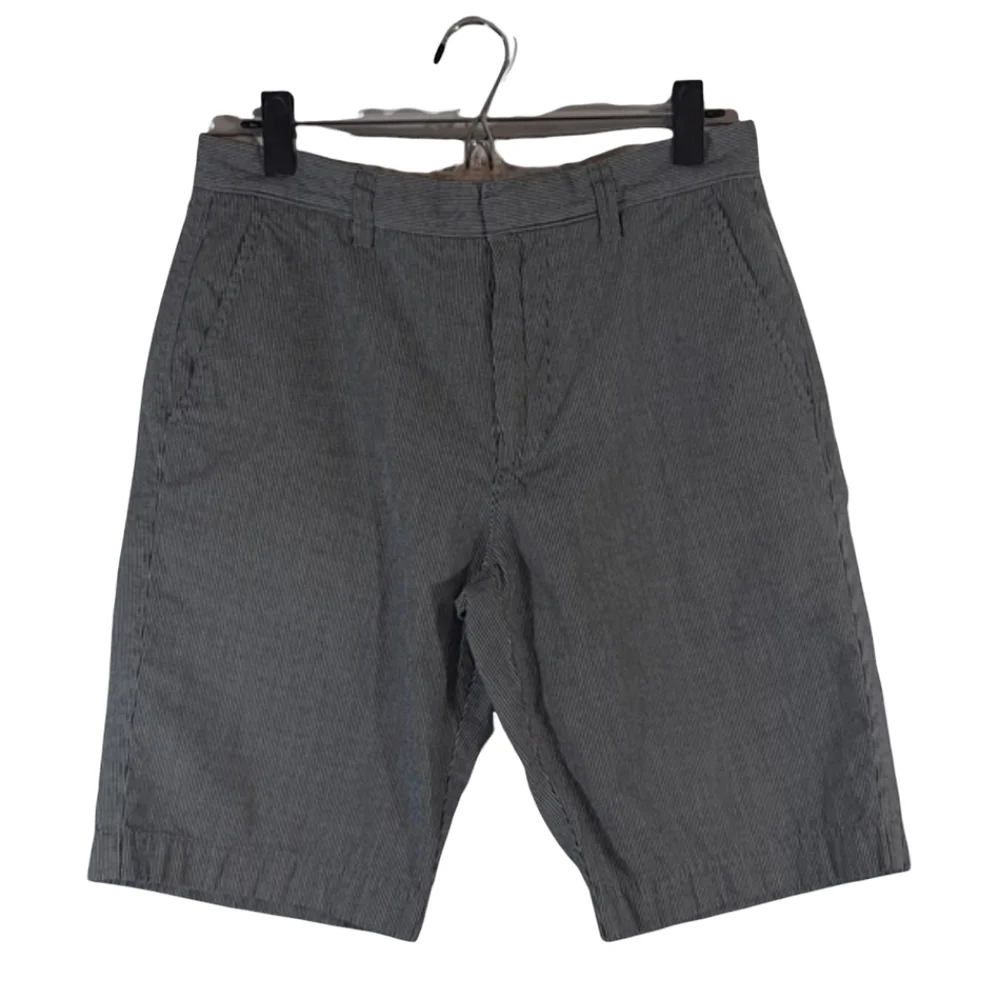 SOLD J. Crew Factory Blue Off White Stripe Flat Front Shorts Men's Size 30 - Picture 1 of 8